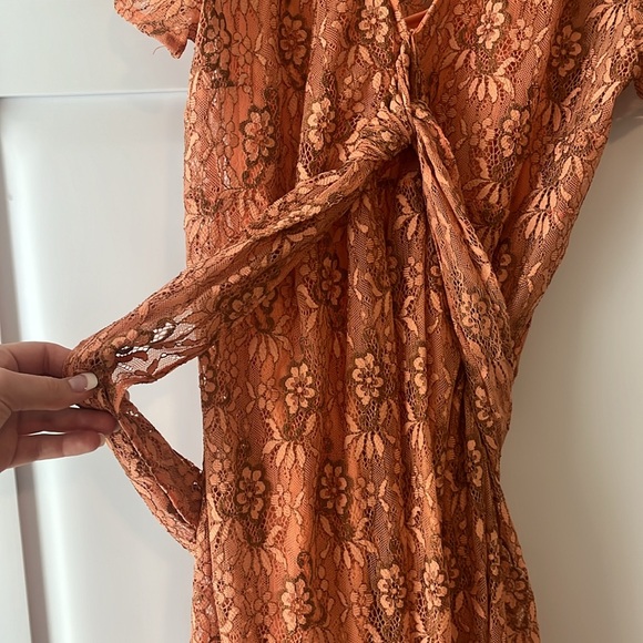 ASOS Coral Color Floral Lace Dress - Picture 5 of 13